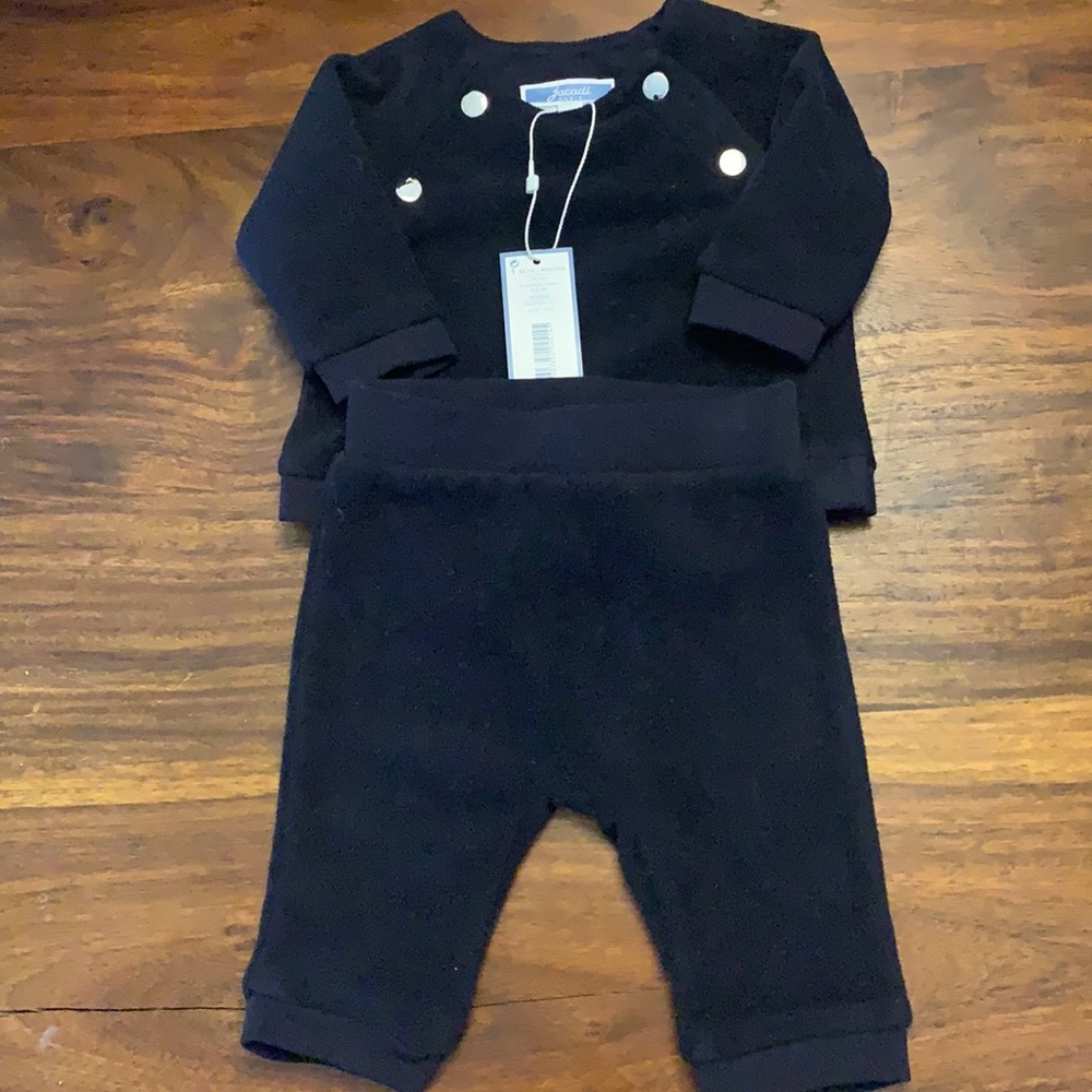 Jacadi Baby Navy 2pc Fleece Set unisex